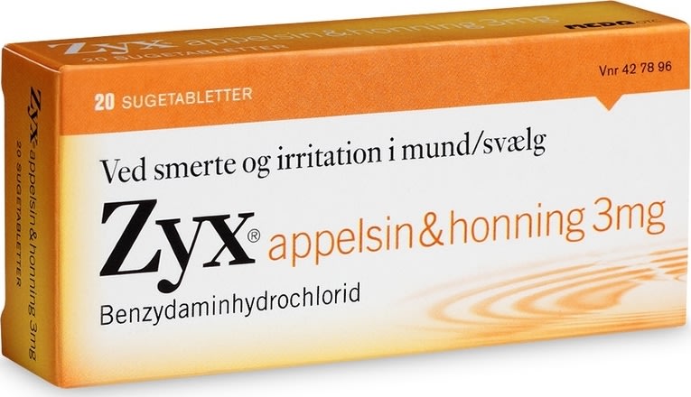 Zyx Sugetabletter m. appelsin & honning, 20 stk.