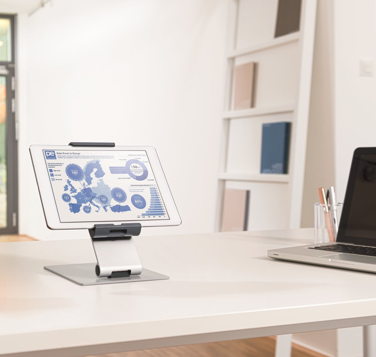 Durable bordstander til iPad/tablet, aluminium