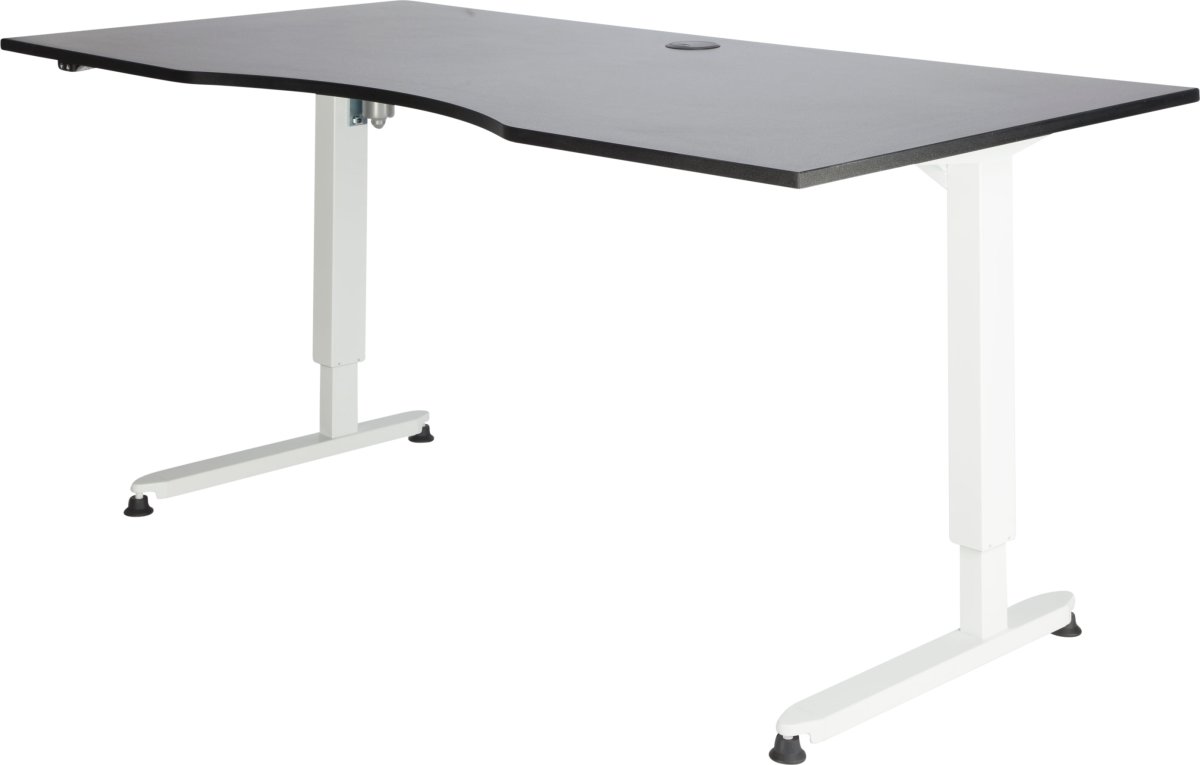 Stay hæve/sænkebord grå/hvid 180x90 cm 