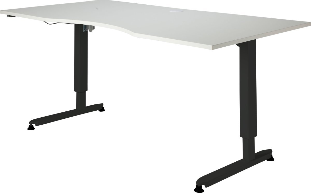 Stay hæve-/sænkebord, 180x90 cm, hvid/sort