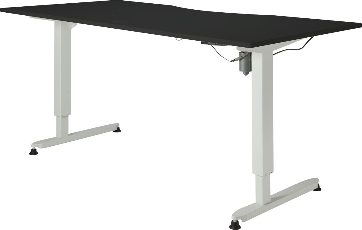 Stay hæve-/sænkebord, 180x90 cm, sort/hvid