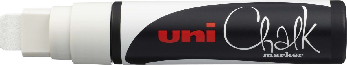 Uni PWE-17K Chalk marker | Hvid 15 mm | Bred spids