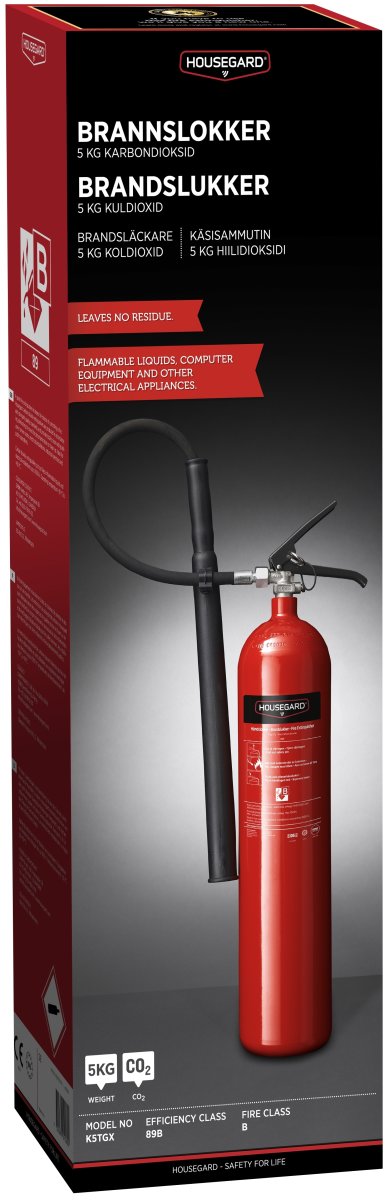 Housegard CO2 Brandslukker | 5 kg | Rød