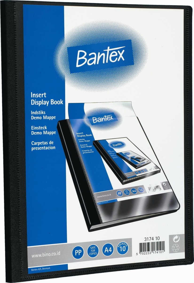 Bantex demomappe A4, 10 lommer, sort