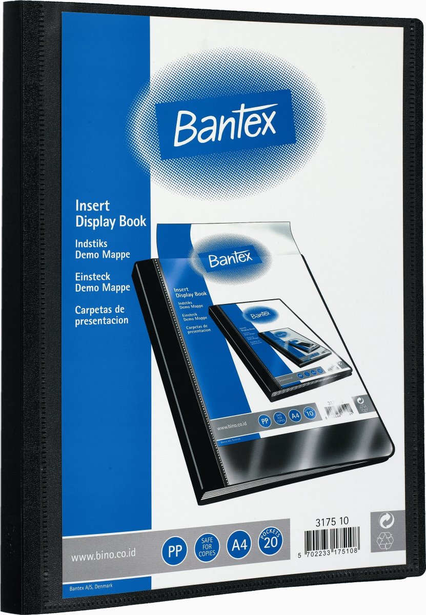 Bantex demomappe A4, med 20 lommer, sort