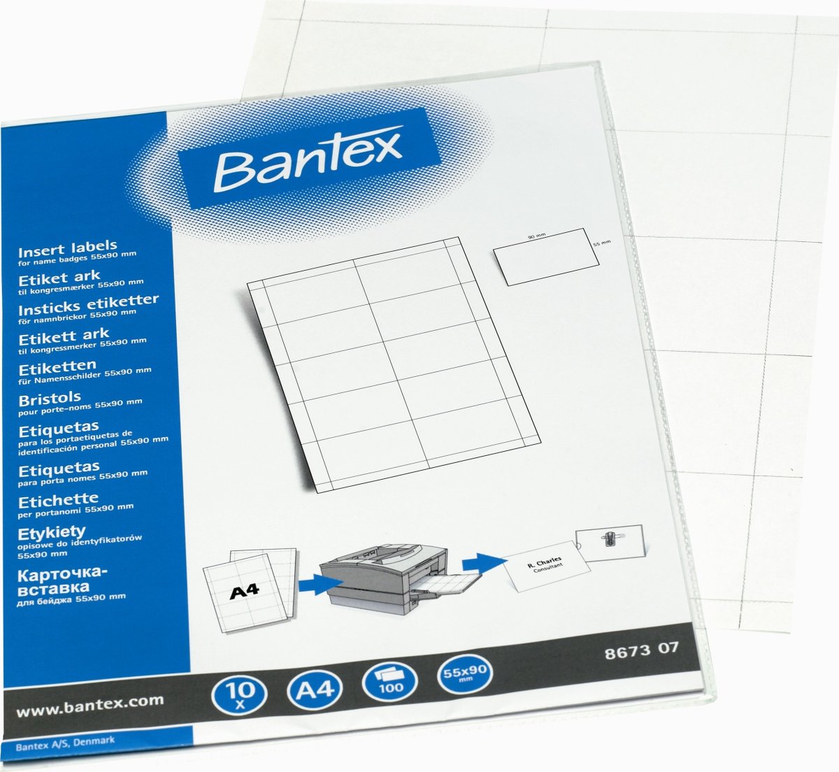 Bantex konferencemærker 55 x 90mm, 10 ark