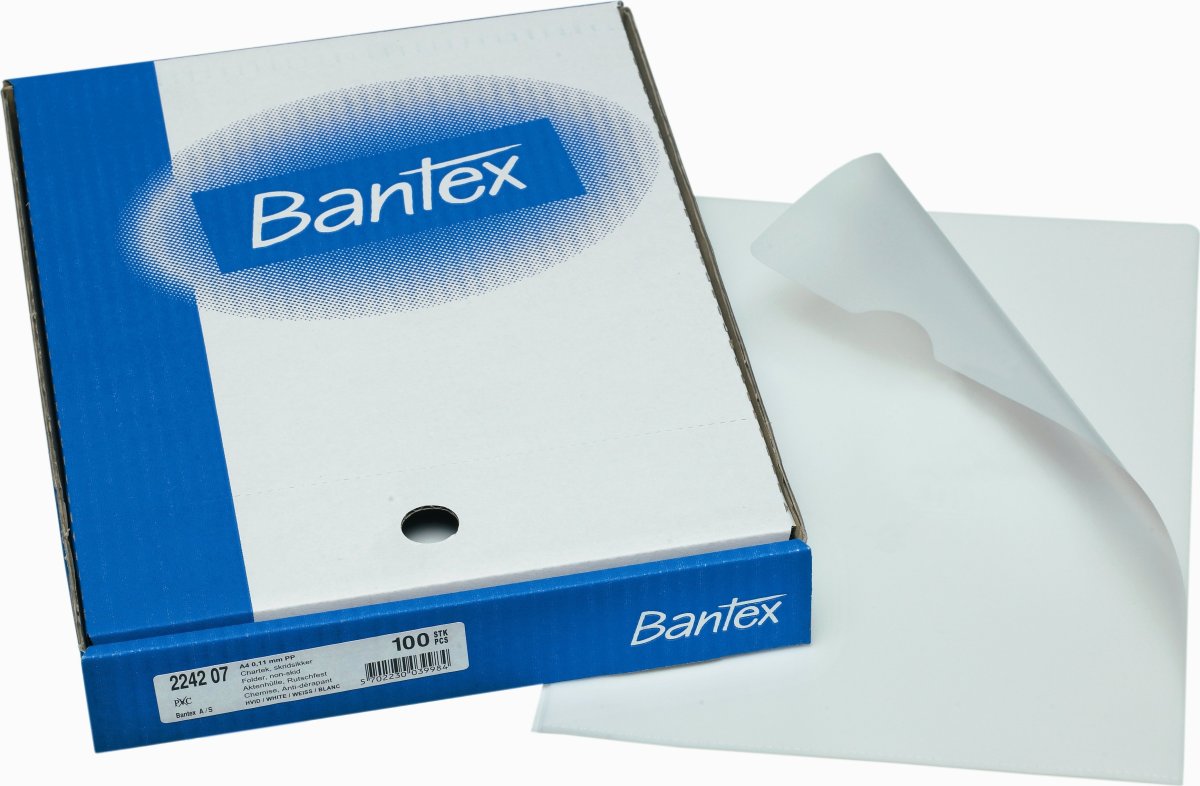 Bantex Chartek | A4 | 110 my | Hvid | 100 stk.