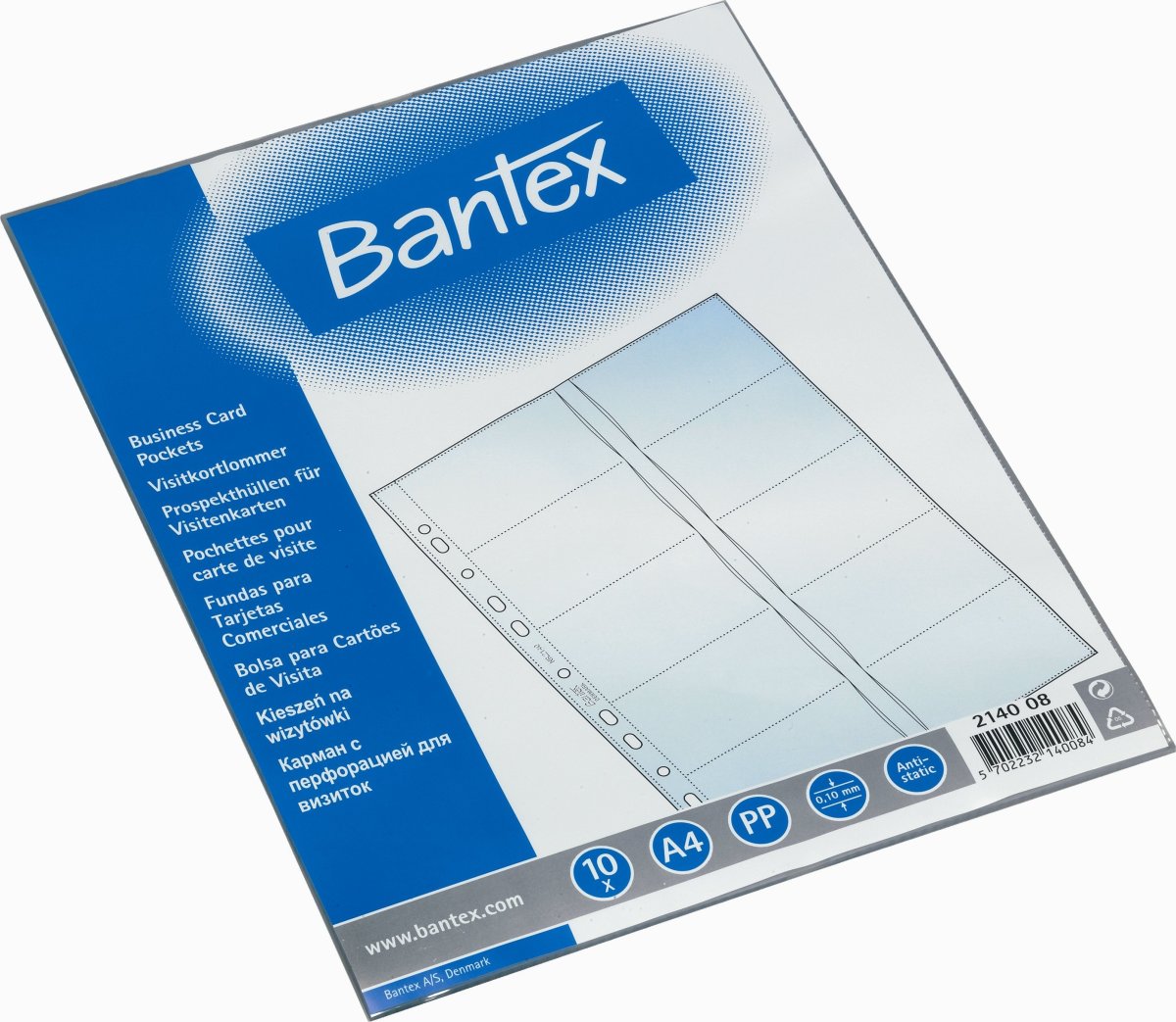 Bantex Visitkortlomme | A4 | 10 stk.