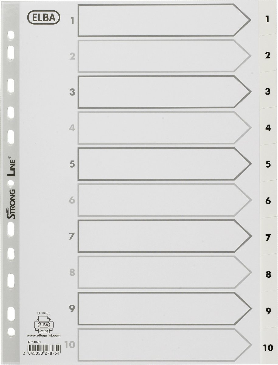 Oxford Register A4 | Plast | Hvid | 1-10
