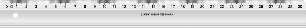 Linex 1030M skolelineal, 300 x 29mm