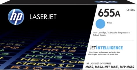 HP no 655A CF451A lasertoner, blå, 10500s