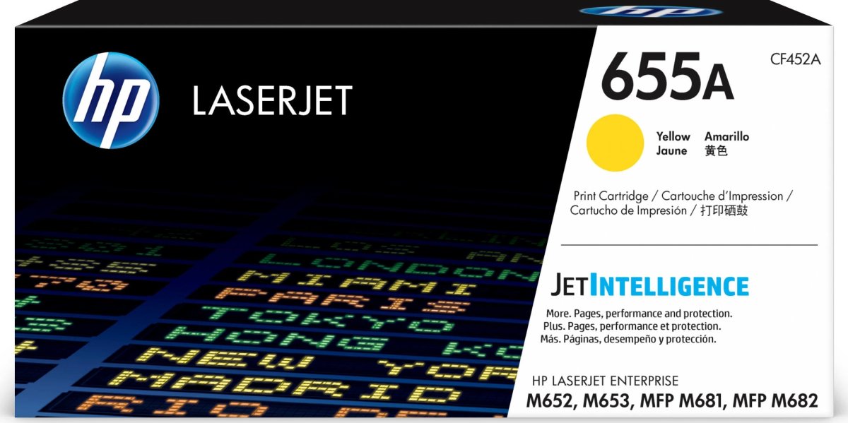 HP no 655A CF452A lasertoner, gul, 10500s