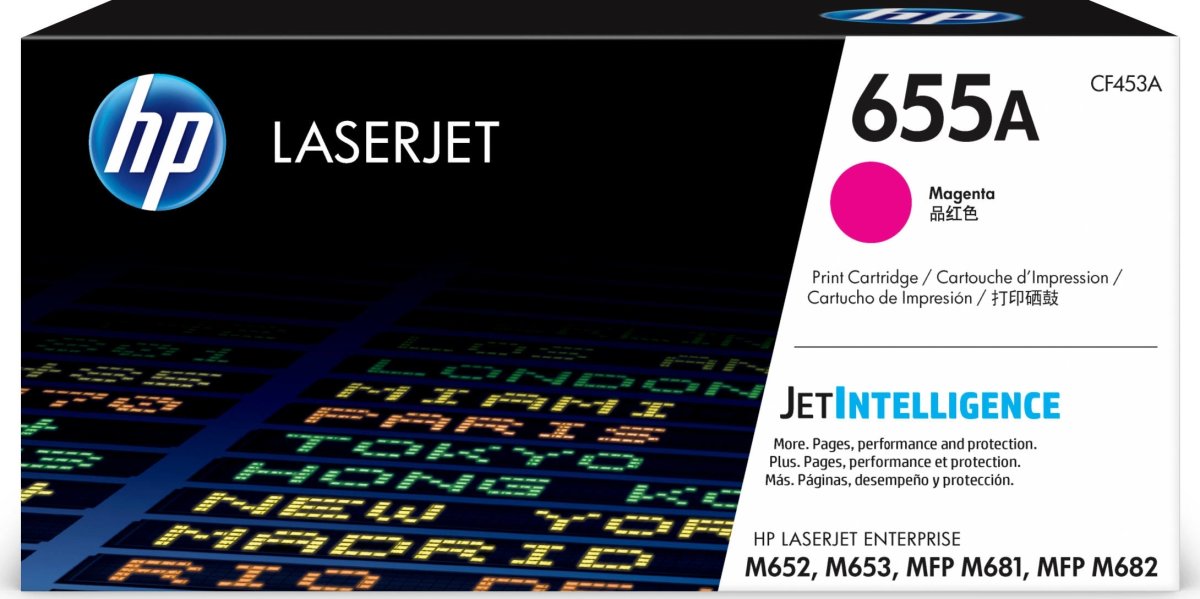 HP no 655A CF453A lasertoner, rød, 10500s