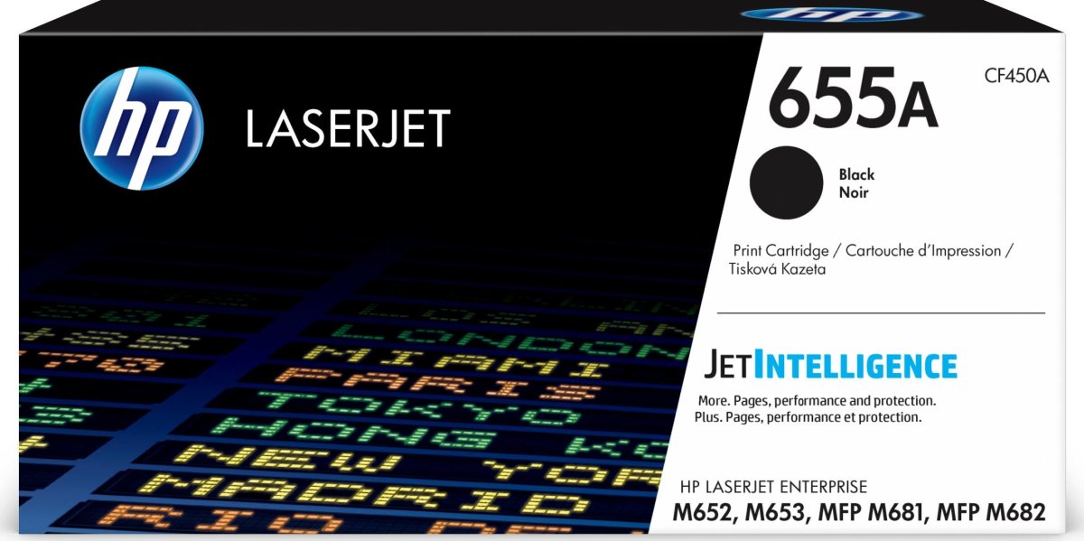 HP no 655A CF450A lasertoner, sort, 12500s