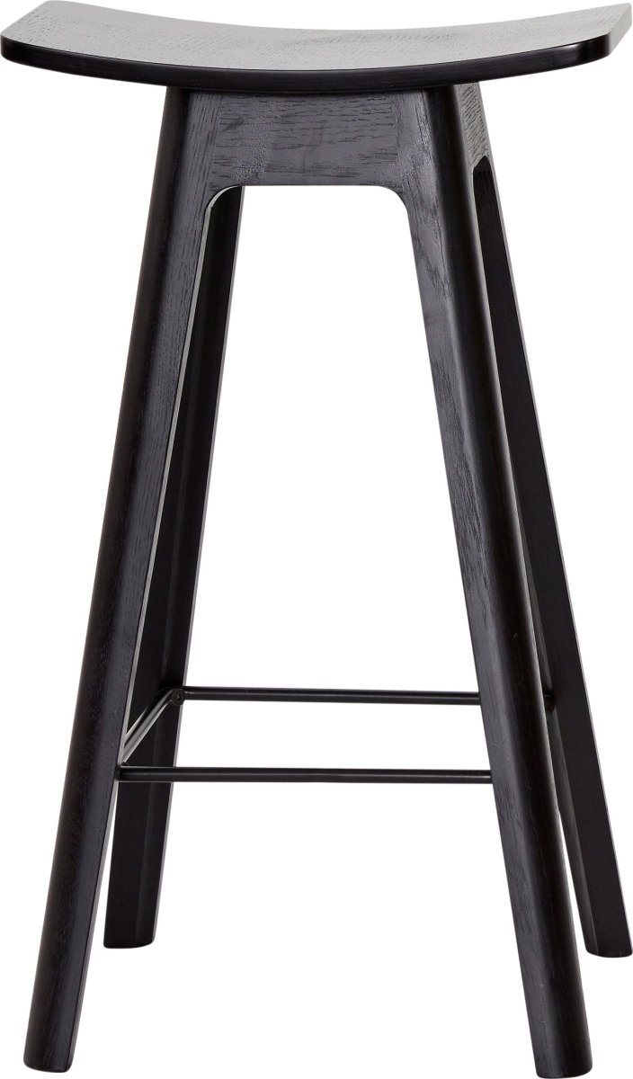 HC1 Barstol, Sort med finér sæde, H 67 cm