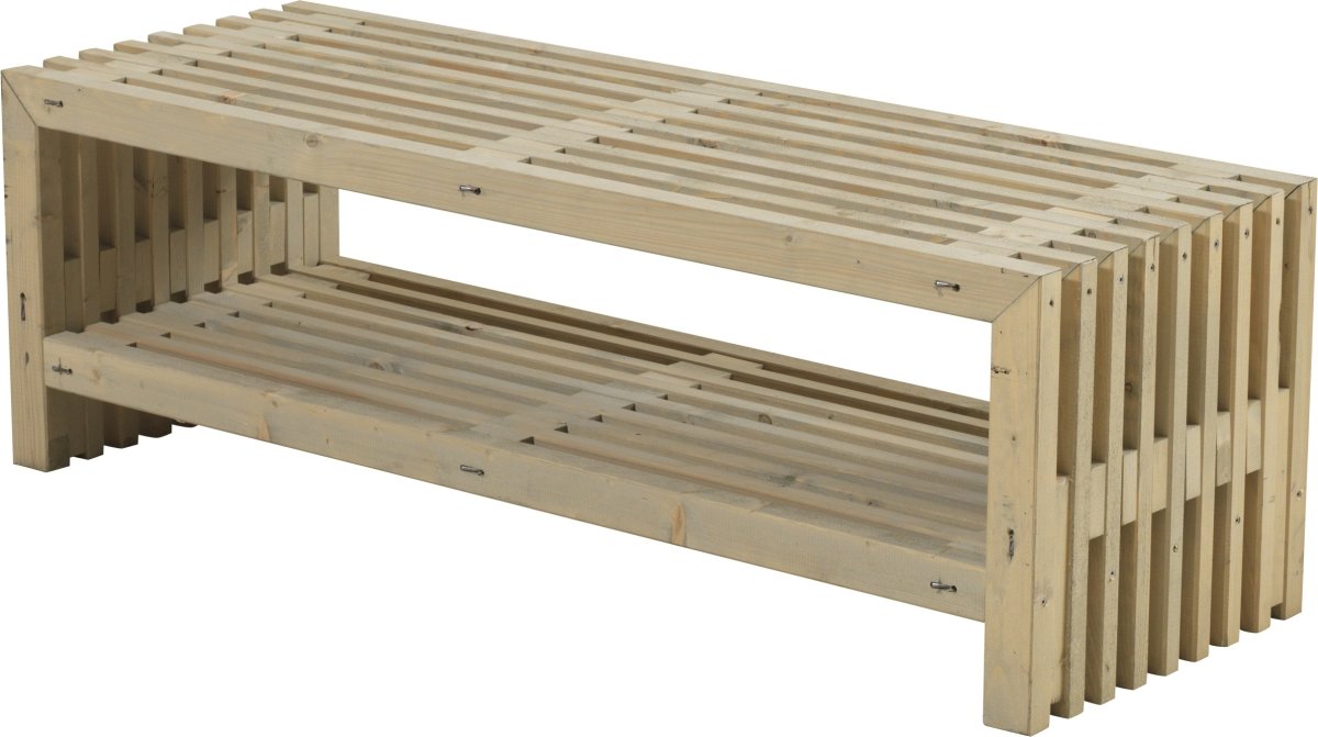 Plus Trallebænk m. hylde, Drivtømmer, L 138 cm