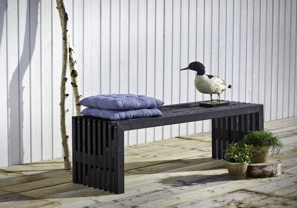 Plus Rustik Trallebænk, Sort, L 138 cm