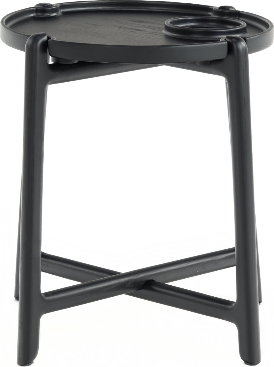 NOFU Bakkebord, Massivt asketræ sort, H 48 cm 
