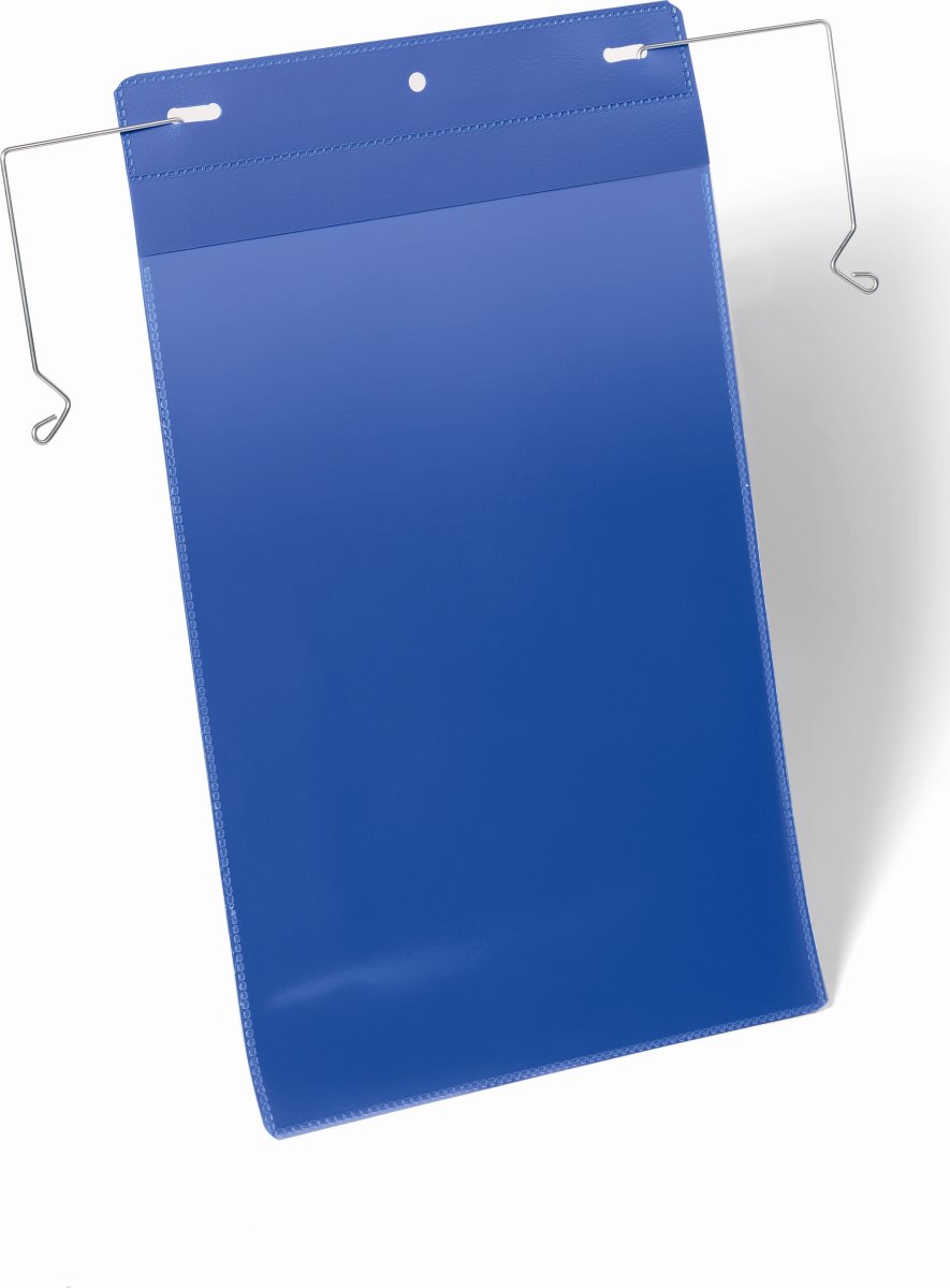 Durable Lagerlommer m/wirebeslag, A4 højformat blå