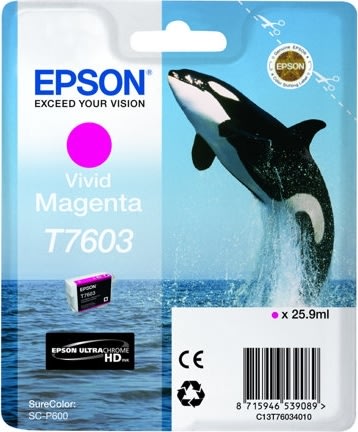 Epson T76034010 blækpatron 25.9 ml., klar magenta
