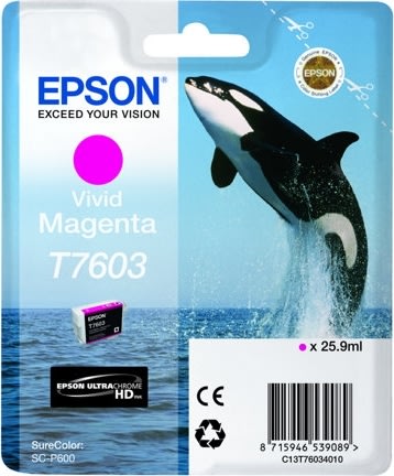 Epson T76034010 blækpatron 26 ml, Vivid Magenta 