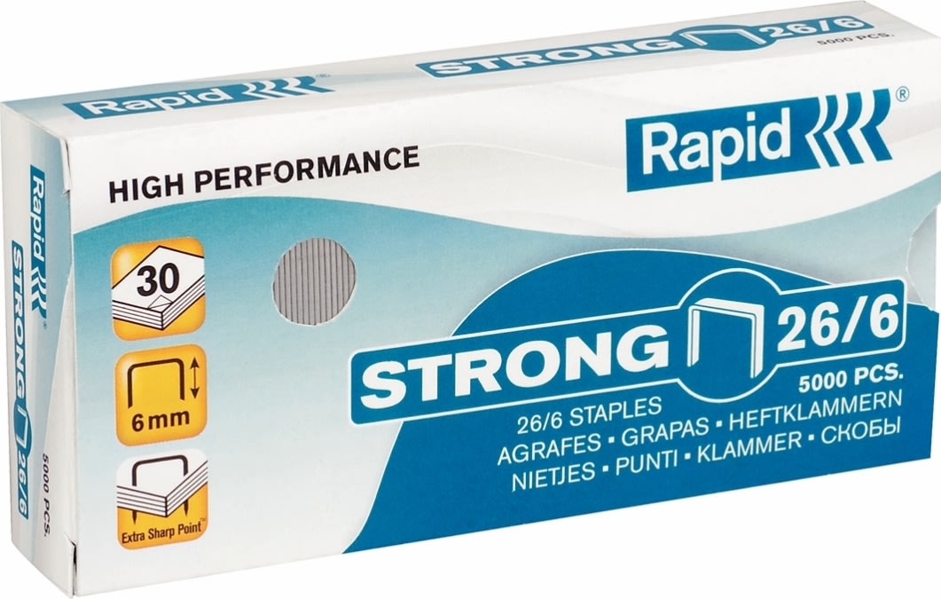 Rapid Strong Hæfteklamme | 26/6 | 5000 stk.