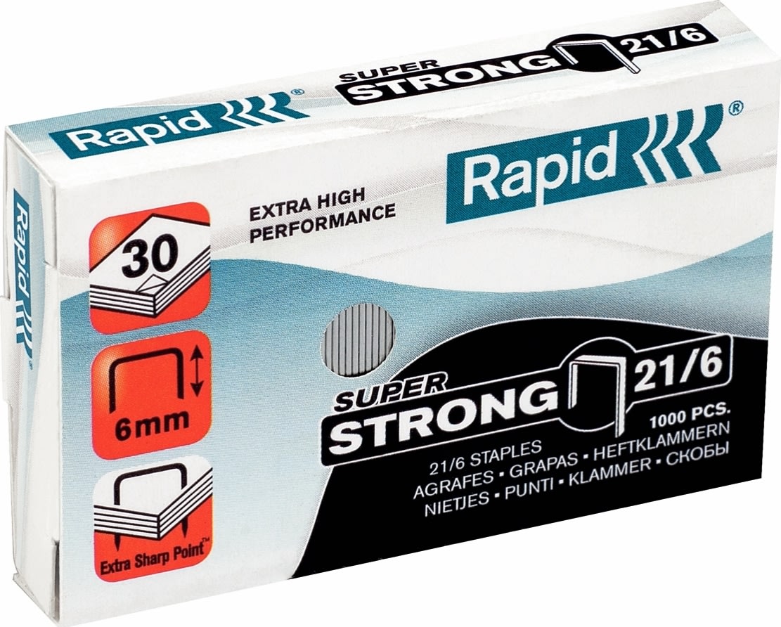 Rapid Super Strong 21/6 Hæfteklammer, 1000 stk.