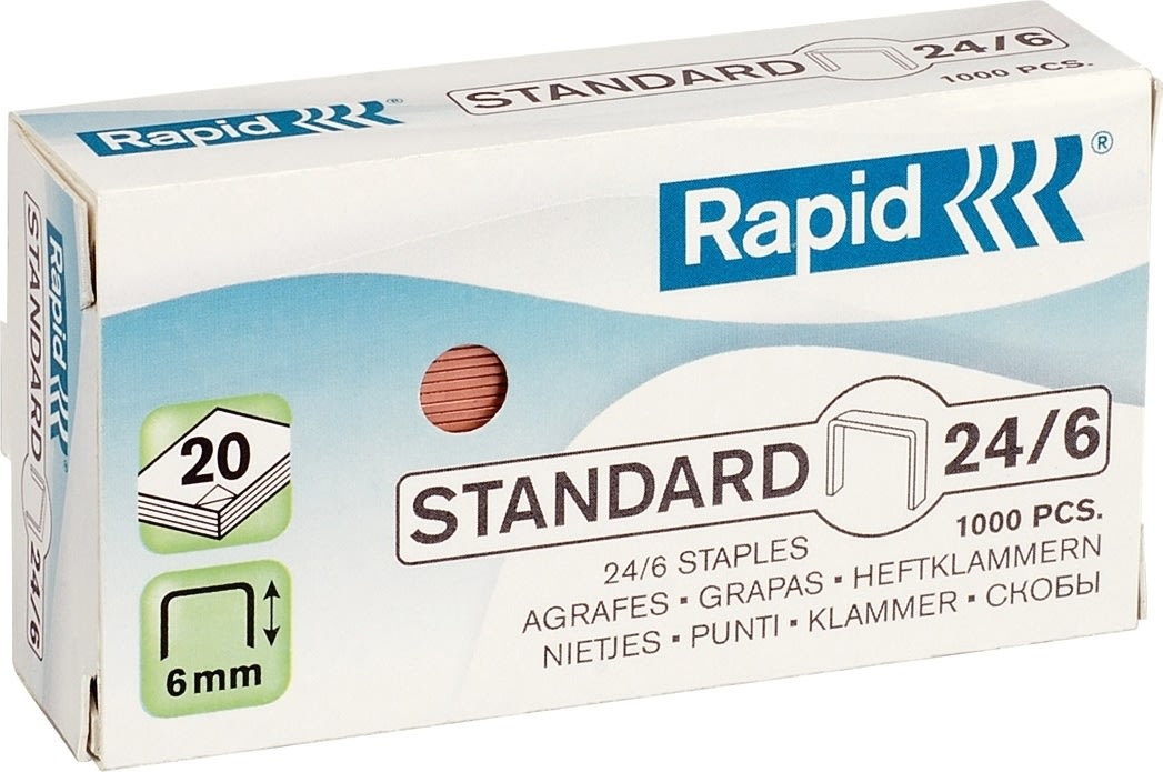 Rapid Standard Hæfteklamme | 24/6 | K | 1000 stk.