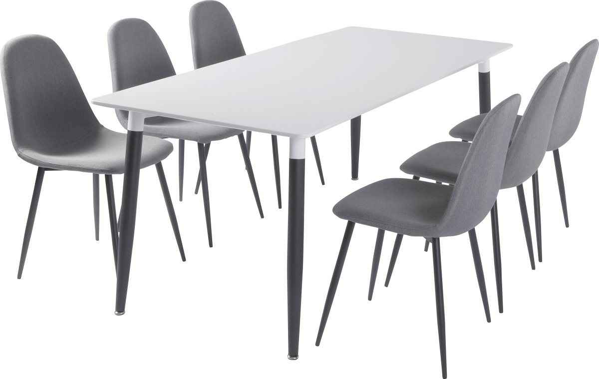 Room mødebordssæt m/ 1 bord 180x80 cm og 6 stole