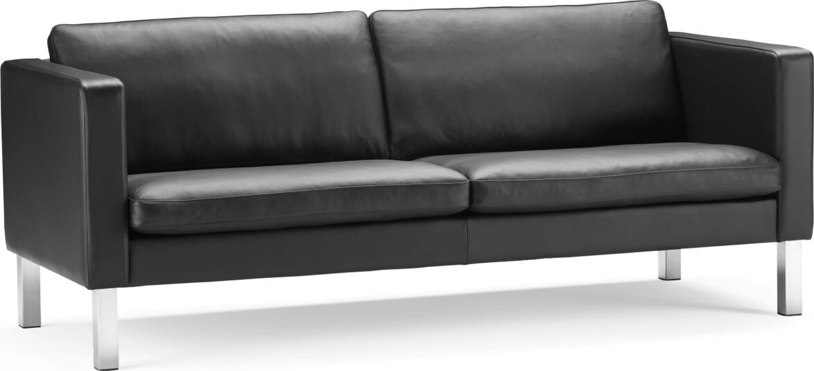 Base Sofa 3 pers, Sort læder, L 231 cm 