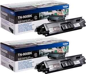 Brother TN900BK lasertoner, sort, 6000s, twin-pack
