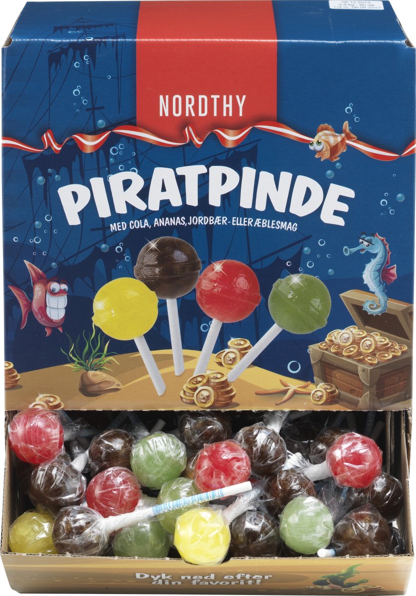 Nordthy Piratslikkepinde, ca. 90 stk. i display