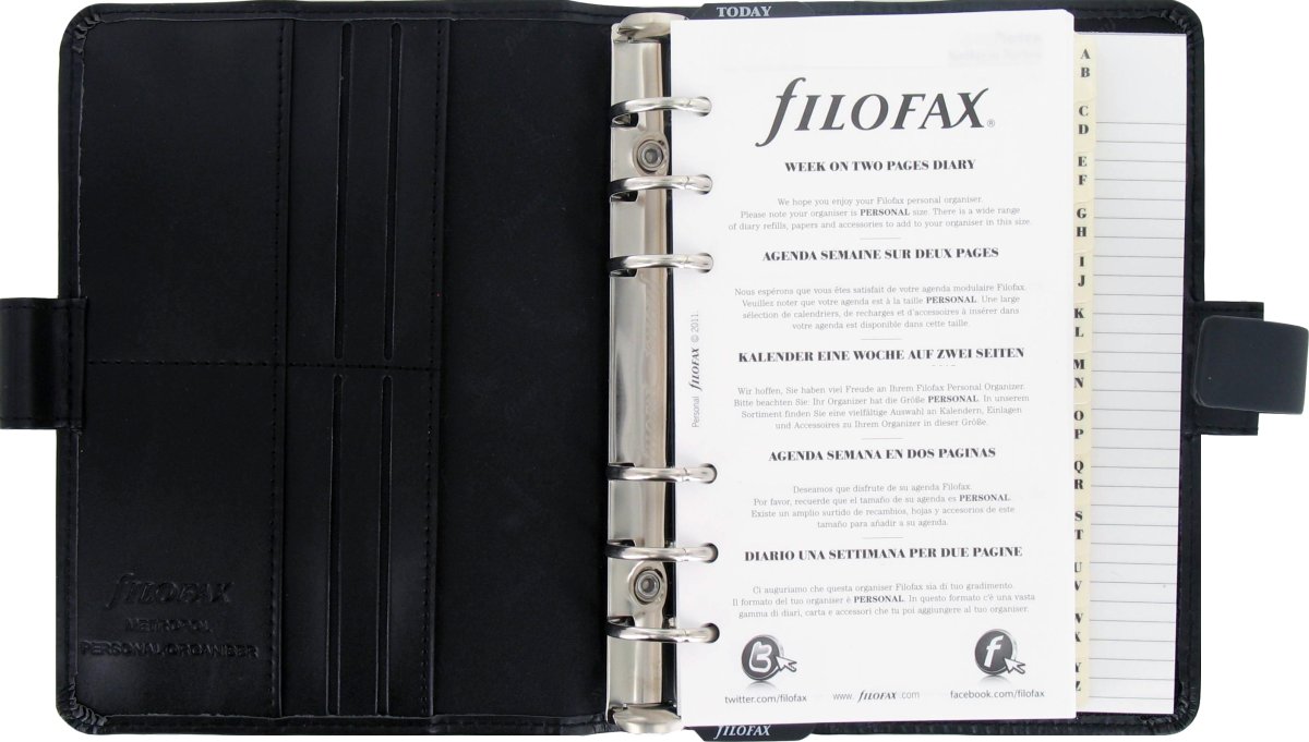 Filofax Metropol Kalenderomslag | Personal | Sort