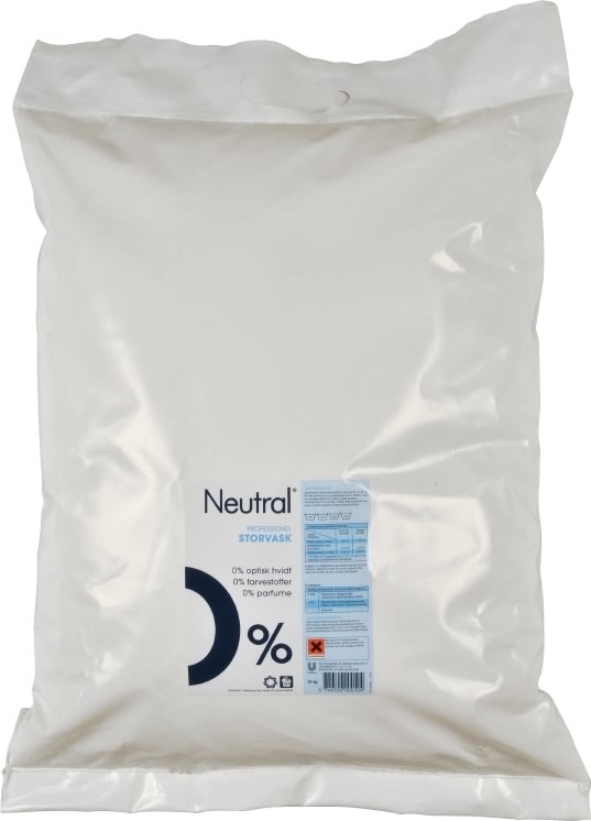 Neutral Storvask vaskepulver, hvid og kulørt, 9 kg