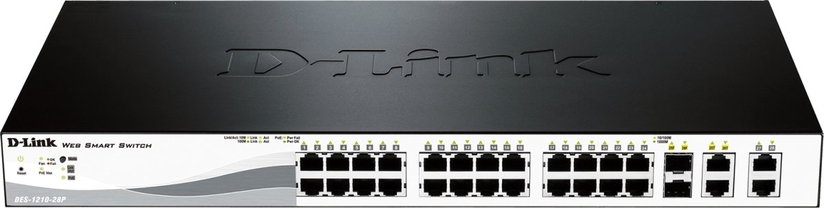 D-Link DES-1210-28P switch, 24-ports 10/100