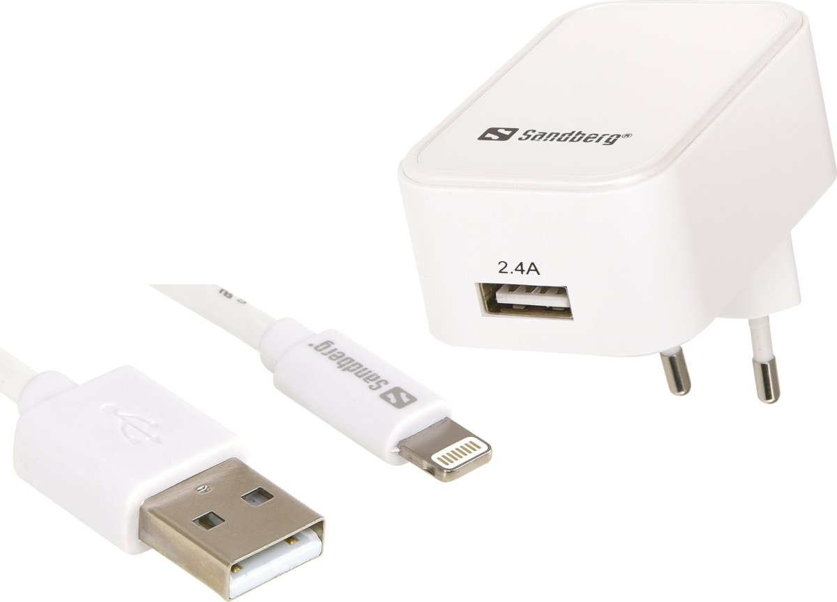 Sandberg universal USB-oplader med Lightning-kabel