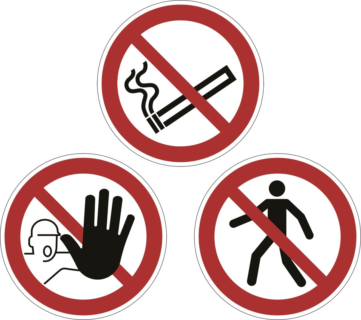 Advarselsklistermærke, rygning forbudt, rød