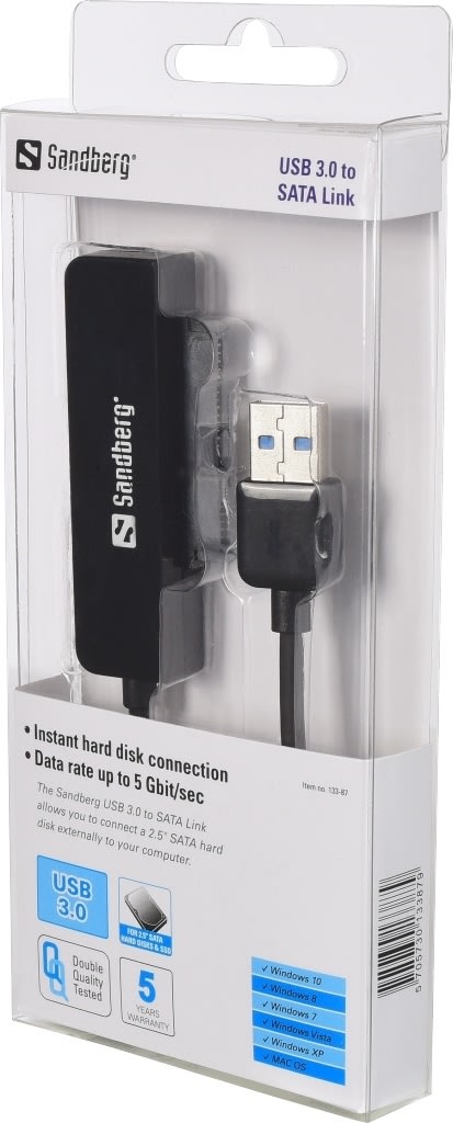 Sandberg USB 3.0 til 2,5" - Køb hos lomax.dk | Lomax A/S