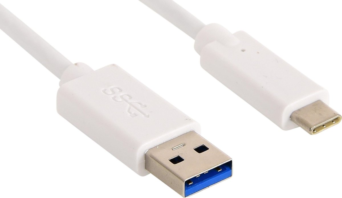 Sandberg USB-C 3.1 til USB-A 3.0 kabel, hvid (2m)