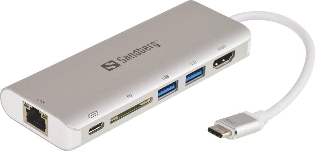 Sandberg USB-C til HDMI+LAN+SD+USB