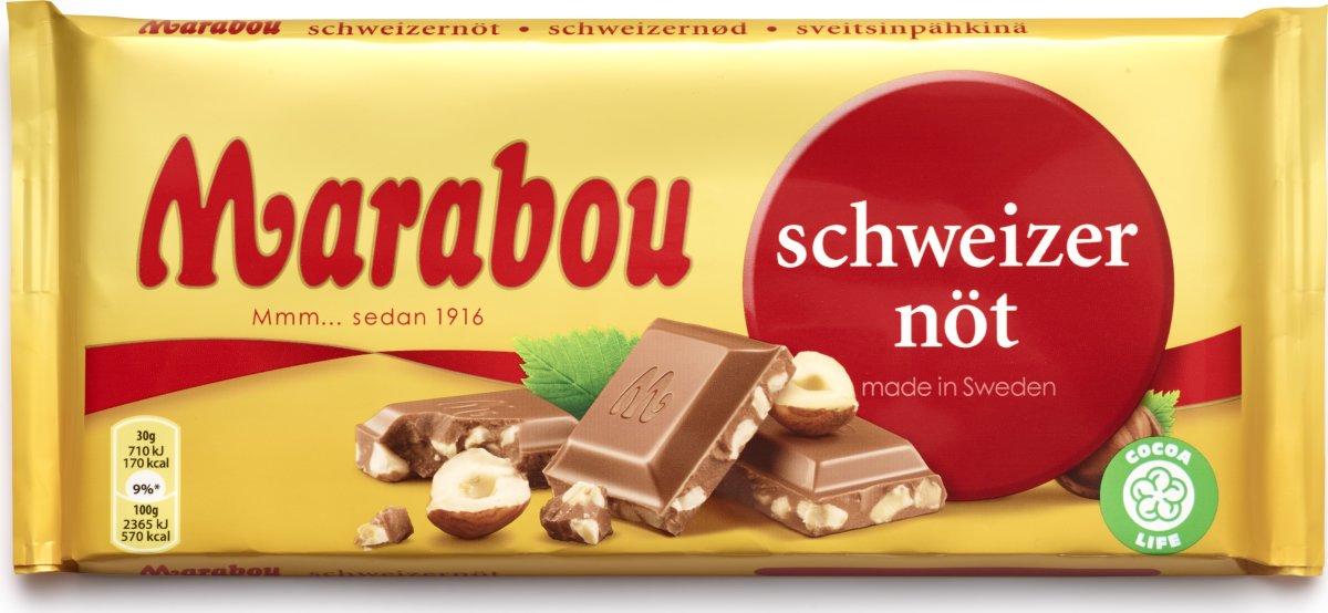 Marabou Schweizernød Chokolade, 160 g
