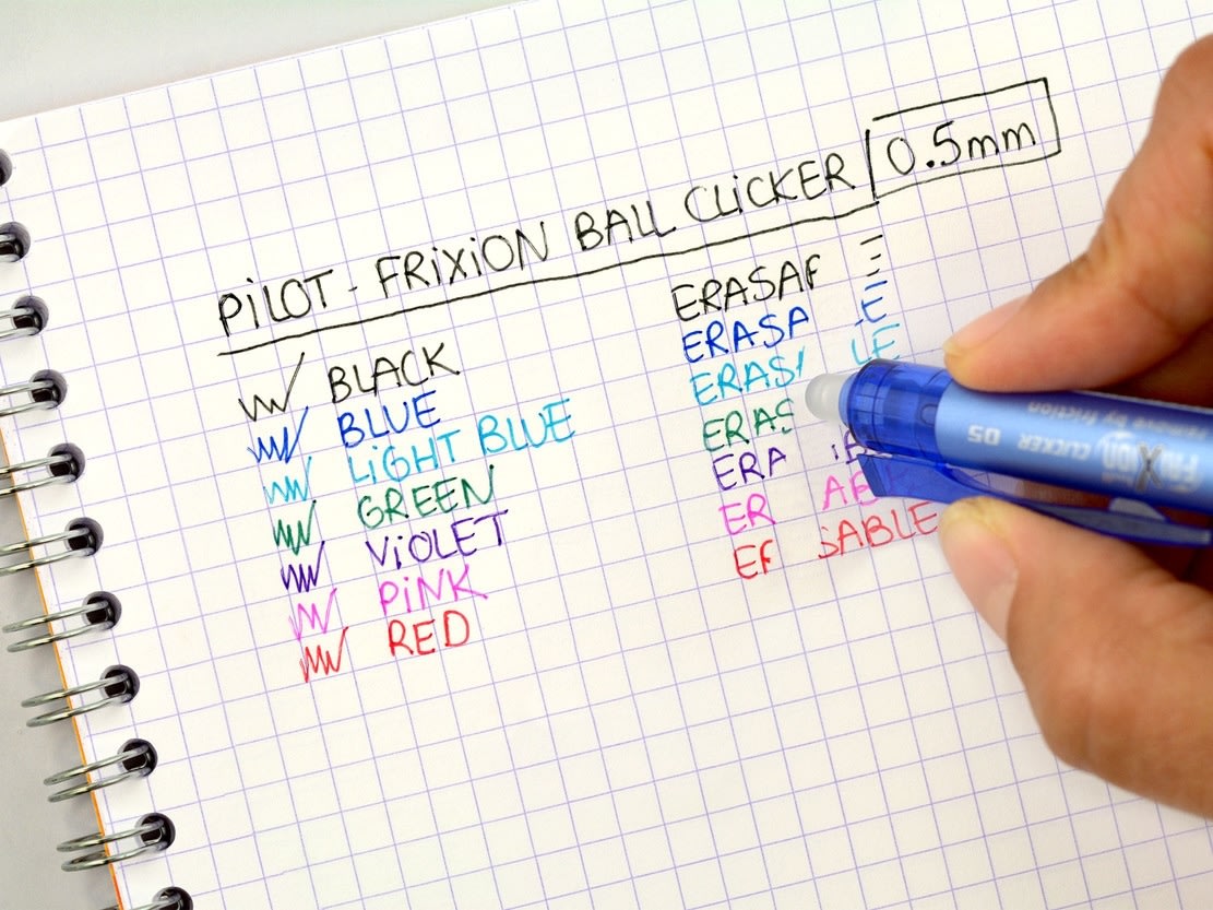 Pilot Frixion Clicker kuglepen, 0,5 mm, blå