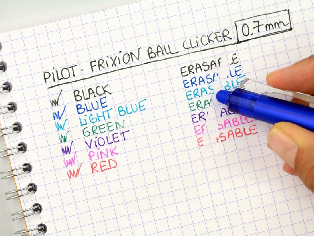 Pilot Frixion Clicker kuglepen, 0,7 mm, lysegrøn