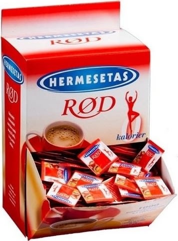 Hermesetas Rød Sødetabletter i display, 1000 x 2pk