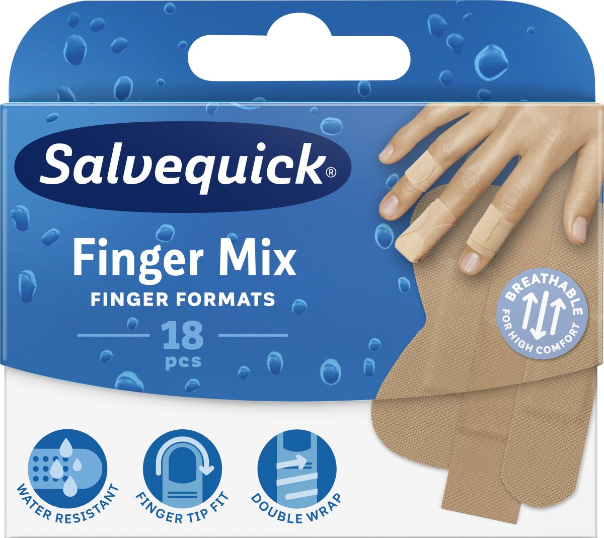 Salvequick Plaster | Finger Mix | 18 plastre