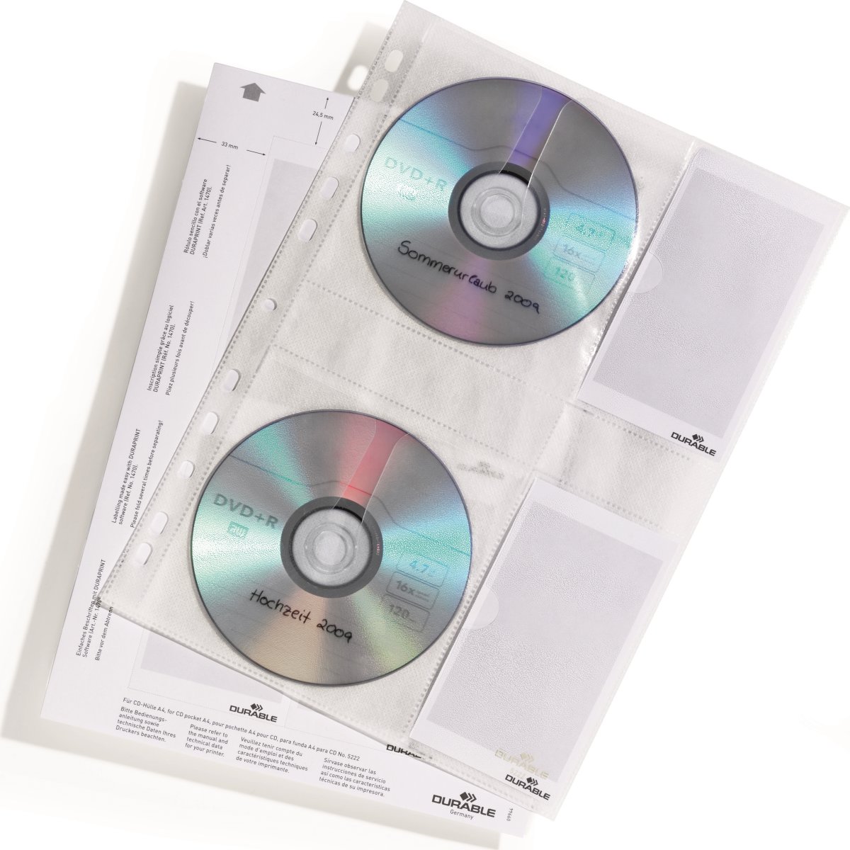 Durable CD-lomme | A4 | 5 stk.