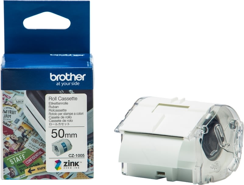 Brother TZe-Zero-ink labeltape 50mm x 5m, hvid