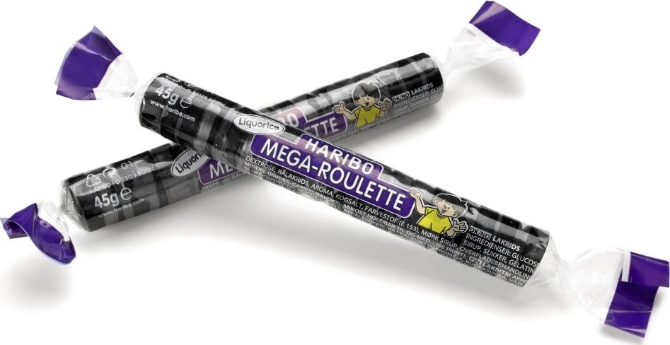 Haribo Mega Roulette Liquorice Vingummi, 45 g