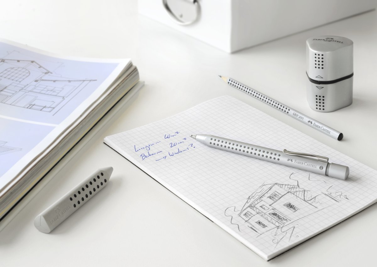 Faber-Castell Grip Stiftblyant | 0,7 mm | Sølv