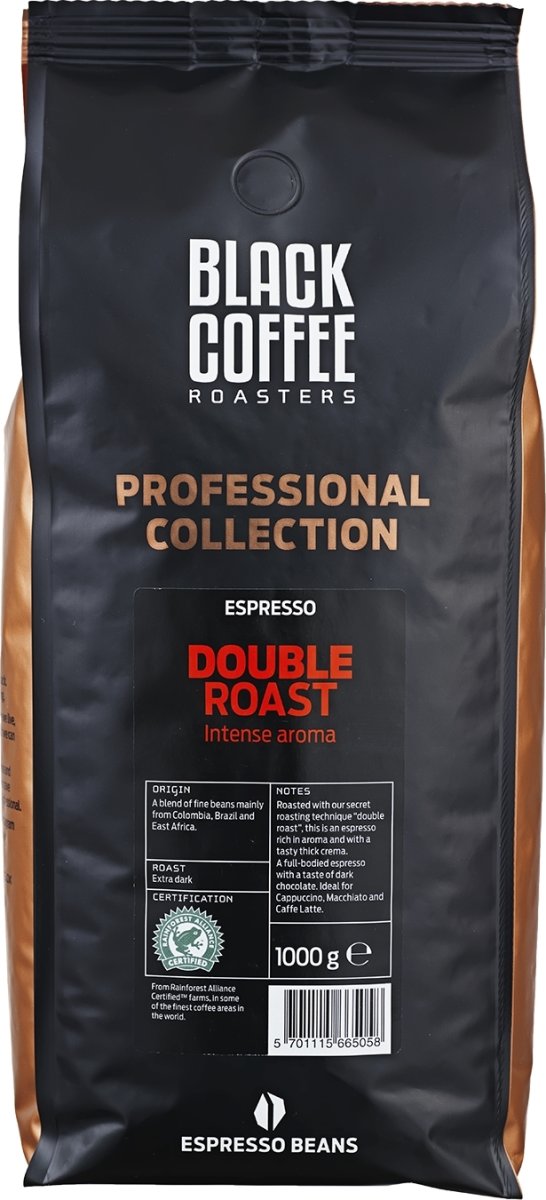 Black Coffee Double Roast helbønner, 1000g